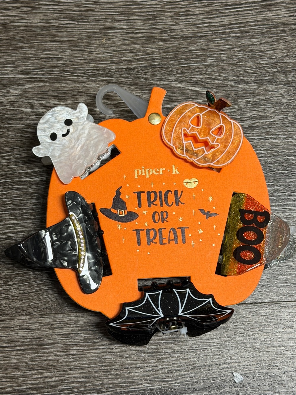 set of 5 Piper Halloween Trick or Treat Hair Clip Set